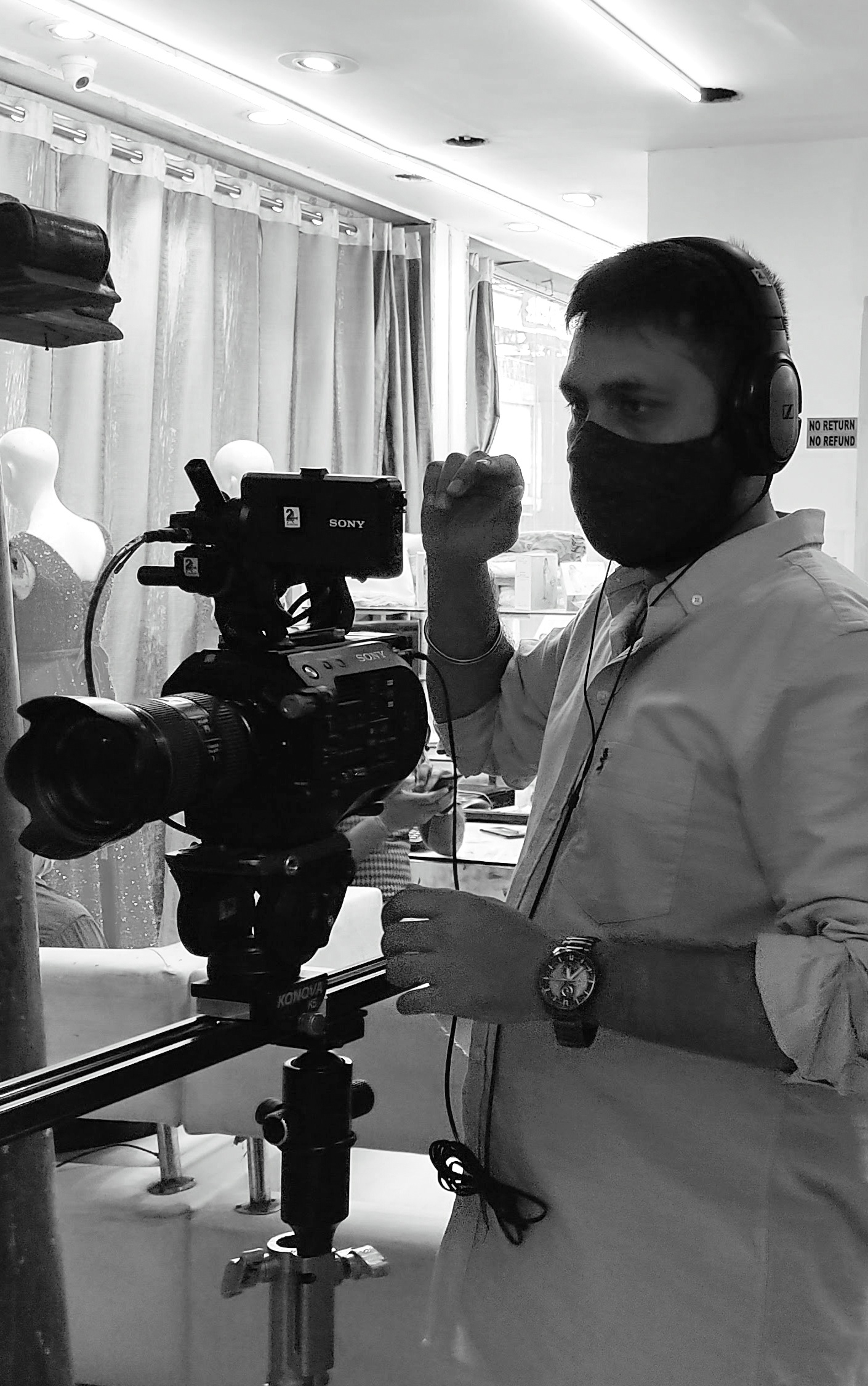 Behind the scenes of a TVC production agency in Delhi on a film set